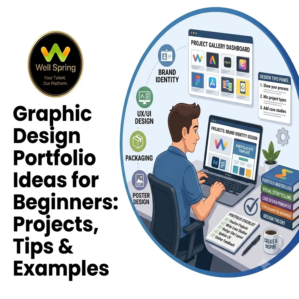 Graphic Design Portfolio Ideas for Beginners: Projects, Tips & Examples